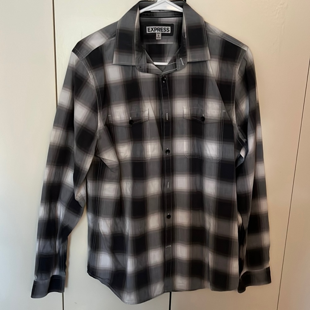 Fitted express mens button down